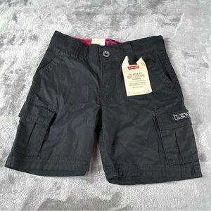 Levis Cargo Shorts Toddler 2T Black Relaxed Fit Adjustable Waist NEW